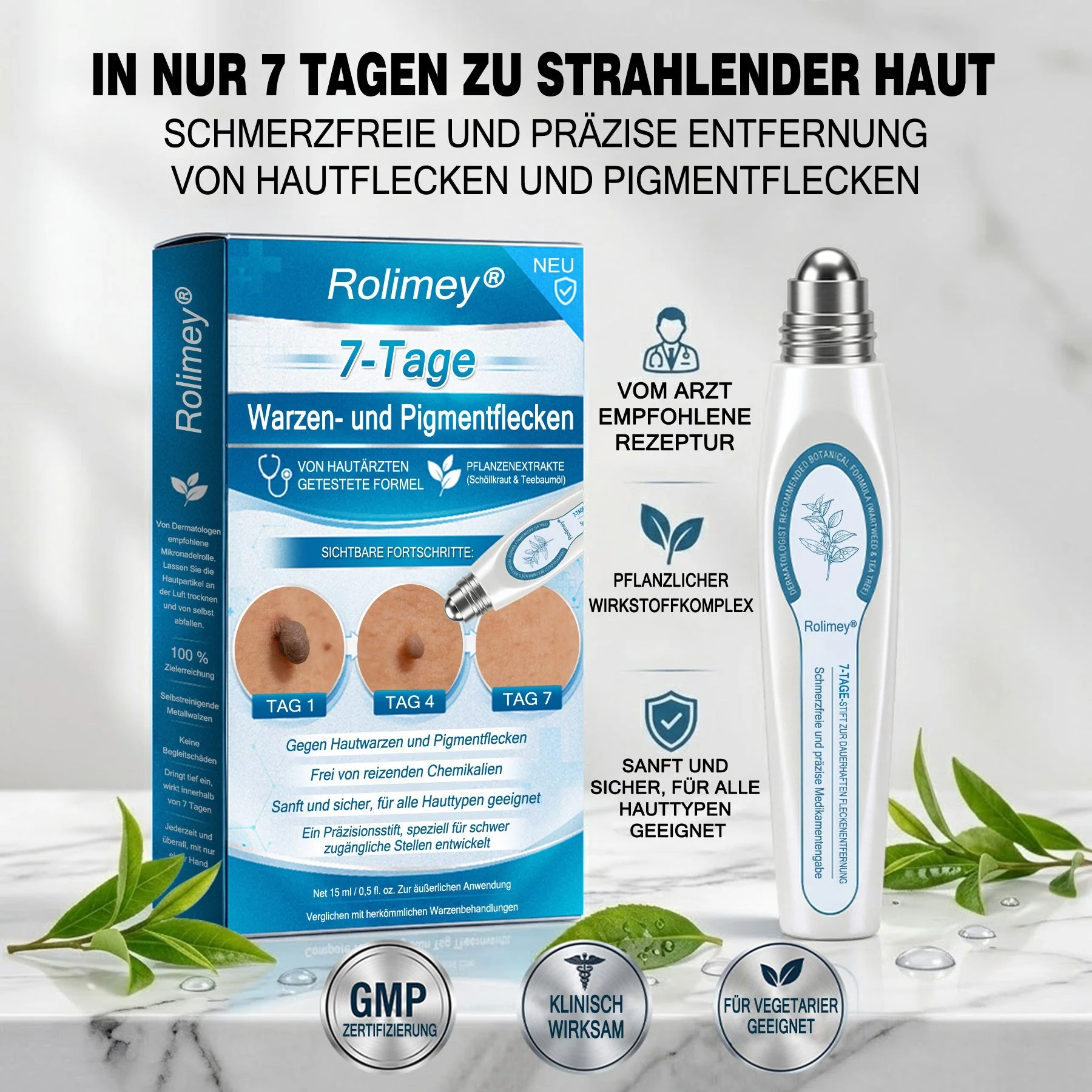 Rolimeyยฎ 7-Tage Tag- & Spot-Entferner๐งฌ (๐๐ฒ๐ฟ๐ผ ๐๐ฎ๐ถ๐ป, ๐๐ฒ๐ฟ๐ผ ๐๐ฐ๐ฎ๐ฟ๐ Roll-On) โ
Geeignet fรผr: Hauttags, Flecken, Muttermale, Warzen, Blasen, Ekzeme, Schuppen, Hautkeratosen, Akne, Hautwucherungen, Narben, Geburtstagsmale ๐ฉโโ๏ธ